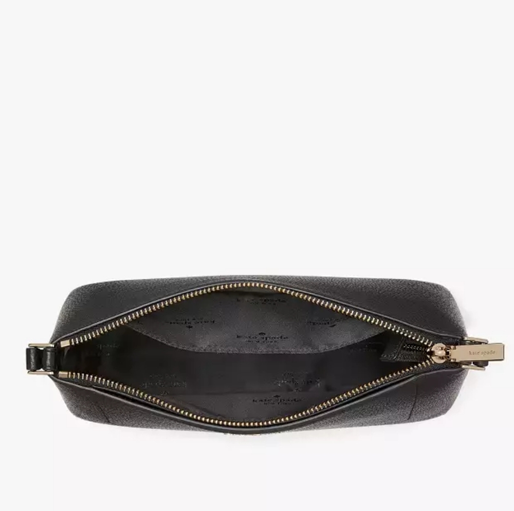 Kate Spade New York Pebbled Leather Black Leila KG464 Medium Crossbody Purse NWT - Picture 5 of 12